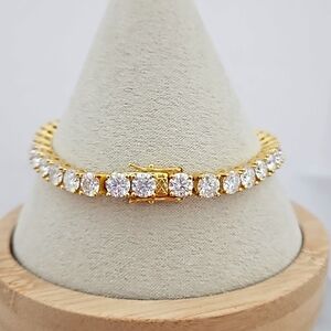 19cm / 5mm Yellow Gold Tennis Bracelet
